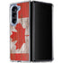 Canadian Flag Dark Wood Galaxy Z Fold5 5G Clear Case